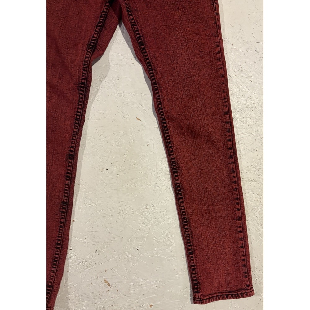 Social Collision Rude Skinny Jeans Red Black Acid Wash Punk Emo Denim 30x32 - Picture 2 of 11